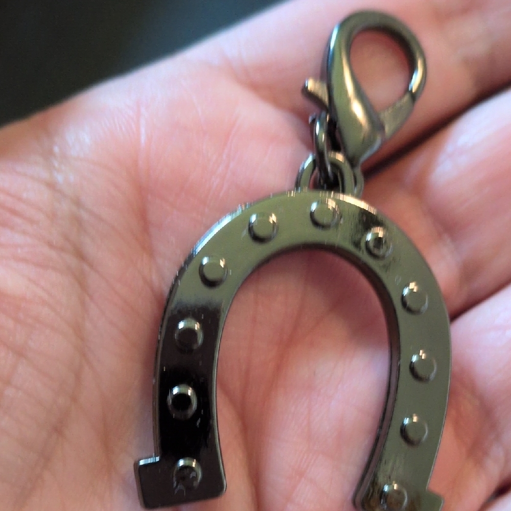 Gunmetal Horseshoe Bag Charm - Picture 3 of 4